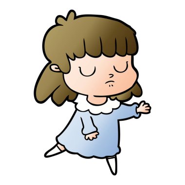 vektör çizim karikatür kayıtsız kadın