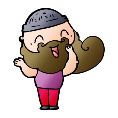 vektör çizim karikatür sakallı adam