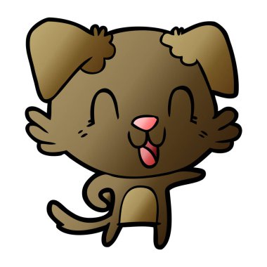 vektör çizim karikatür köpek gülen