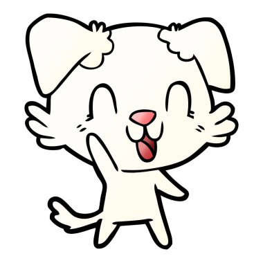 vektör çizim karikatür köpek gülen