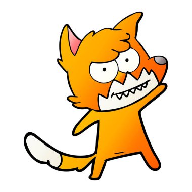 vektör çizim karikatür sırıtan Fox