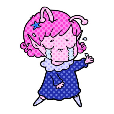 ağlayan uzaylı kız çizgi film