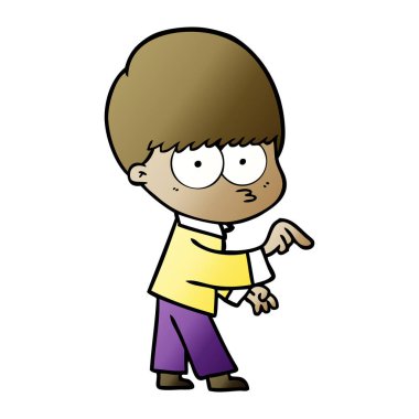 gergin çizgi film çocuk vektör çizim