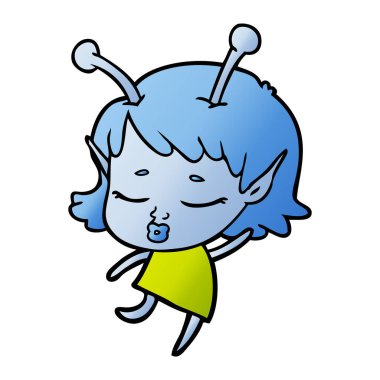 sevimli uzaylı kız çizgi film