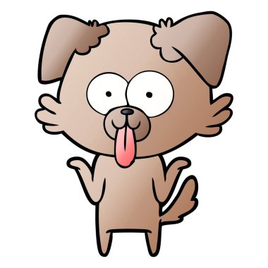 yapışkanlık dışarı dil ile karikatür köpek