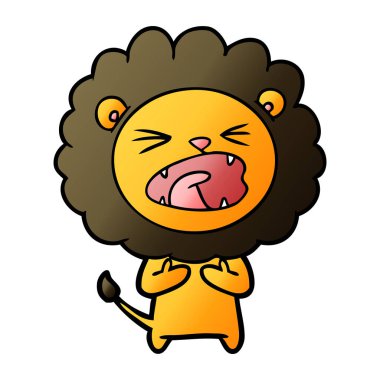 Çizgi film aslanının vektör çizimi