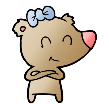 vektör çizim kadın ayı çizgi film