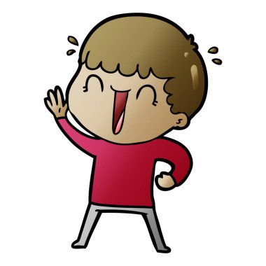 vektör çizim karikatür adam gülen