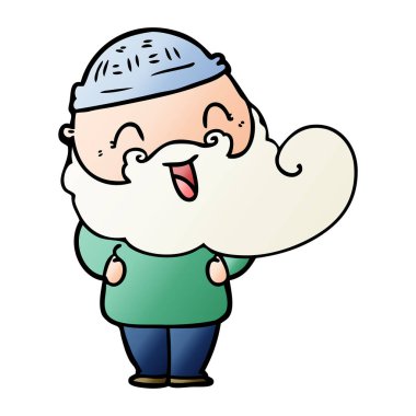 vektör çizim karikatür sakallı adam