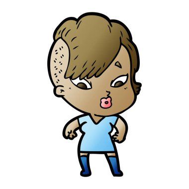 vektör çizim karikatür sürpriz kız