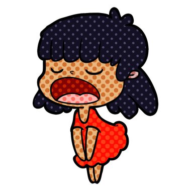 vektör çizim karikatür kadın söz