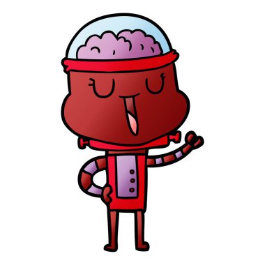 mutlu karikatür robot vektör çizim