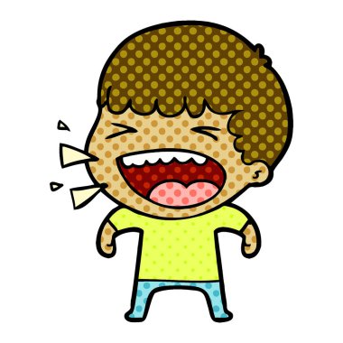 adam gülüyor karikatür vektör çizim