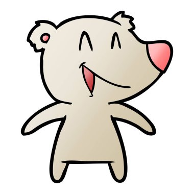  ayı karikatür gülen vektör çizim