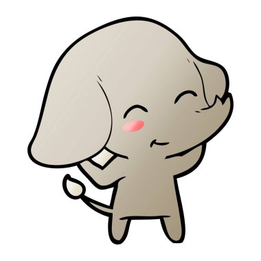 vektör çizim sevimli çizgi fil