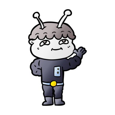 Dostu karikatür spaceman vektör çizim
