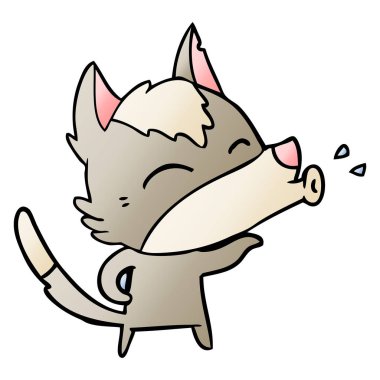 uluyan kurt karikatür, vektör çizim