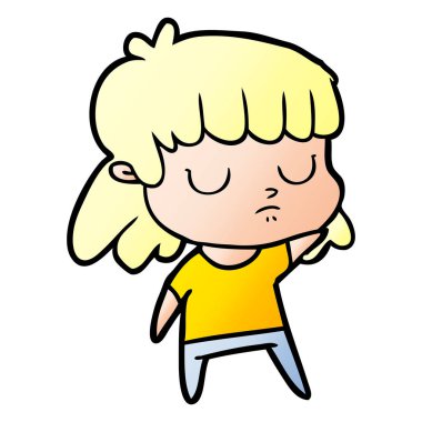 vektör çizim karikatür kayıtsız kadın