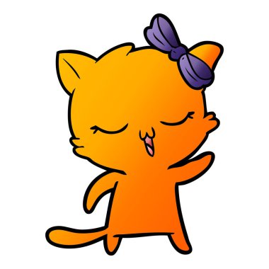 kafa yay ile karikatür kedi