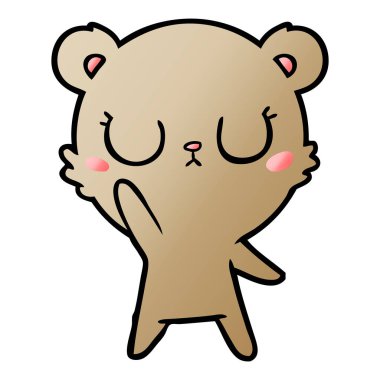 huzurlu karikatür ayı vektör çizim