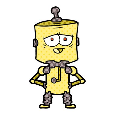 Çizgi film robotunun vektör çizimi