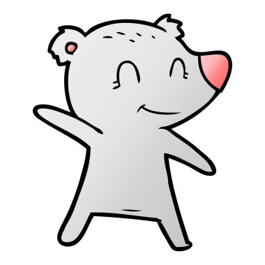 vektör çizim karikatür kız gülümseyerek