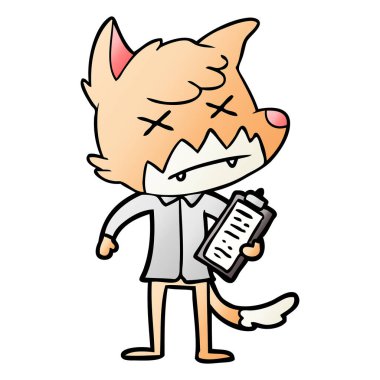 Çizgi film tilkisinin vektör çizimi