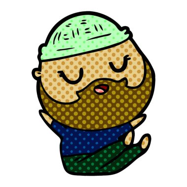 Sakallı çizgi film adamı.