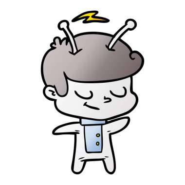 Dostu karikatür spaceman vektör çizim