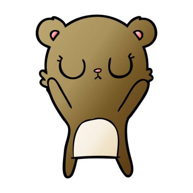 huzurlu karikatür ayı vektör çizim