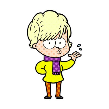 Çizgi filmdeki kadının vektör çizimi