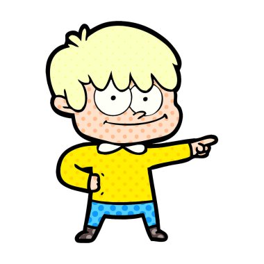 mutlu çizgi film adam vektör çizim