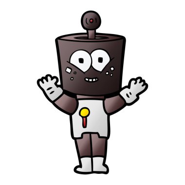 mutlu karikatür robot vektör çizim