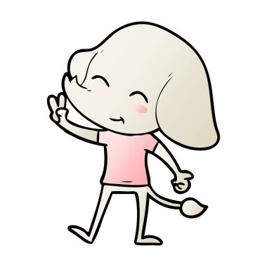 vektör çizim sevimli çizgi fil