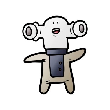 Dostu karikatür uzaylı vektör çizim