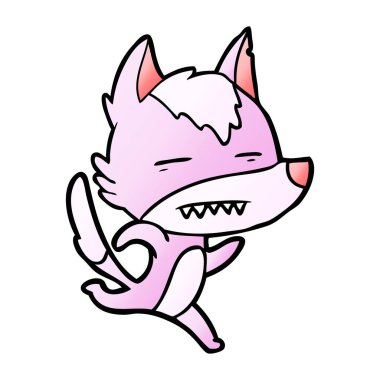 çizgi film kurt gösteren diş çalıştıran