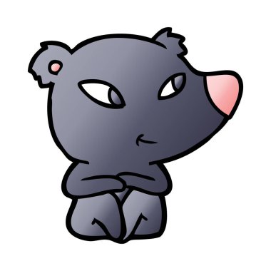 Tatlı çizgi film ayısının vektör çizimi