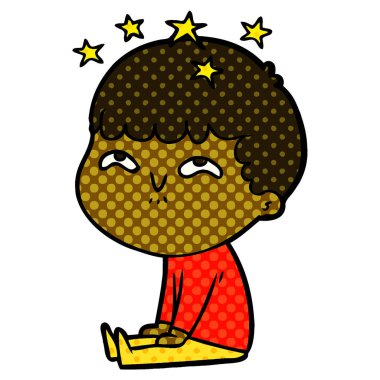 vektör çizim karikatür çocuk hayret