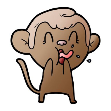 deli karikatür maymun vektör çizim