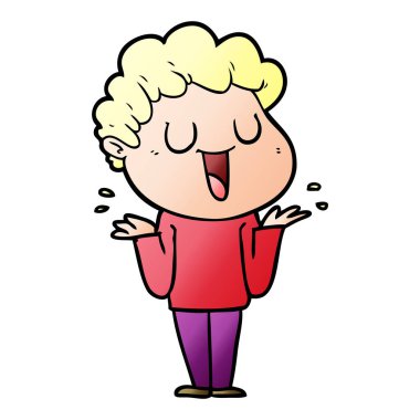 vektör çizim karikatür adam gülen