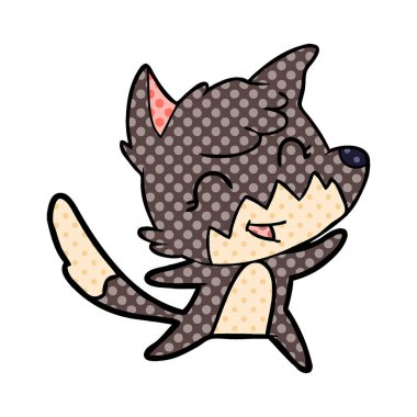 mutlu karikatür fox vektör çizim