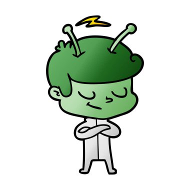 Dostu karikatür spaceman vektör çizim