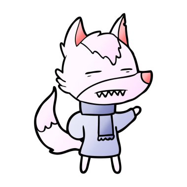 Çizgi film kurdunun vektör çizimi