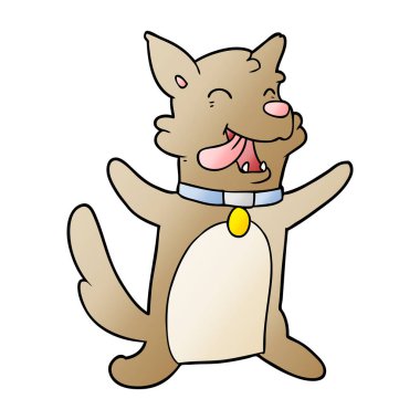 Vektör çizim karikatür mutlu köpek