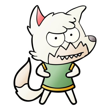 vektör çizim karikatür sırıtan Fox