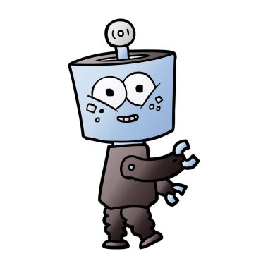 mutlu karikatür robot vektör çizim