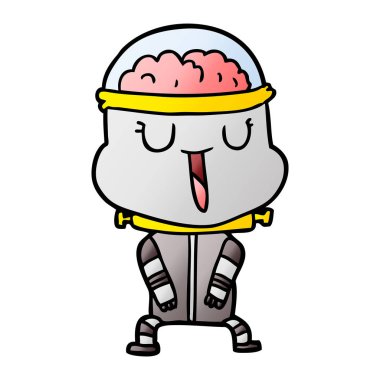 mutlu karikatür robot vektör çizim