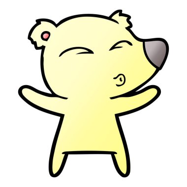 ayı Kollarını açarak ıslık çizgi film