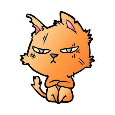 vektör çizim zor karikatür kedi