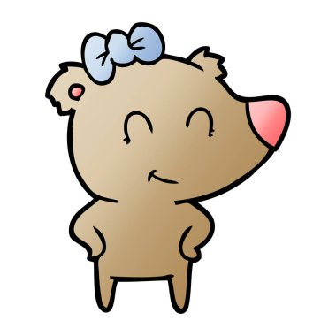 vektör çizim kadın ayı çizgi film